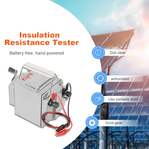 1000MΩ Megger Meter Insulation Resistance Tester with Rubber Bottom, 10 Accurate Resistance Tester Digital Meter, High-precision Resistance Tester Digital Resistance Tester Meter w/Wire 110V US
