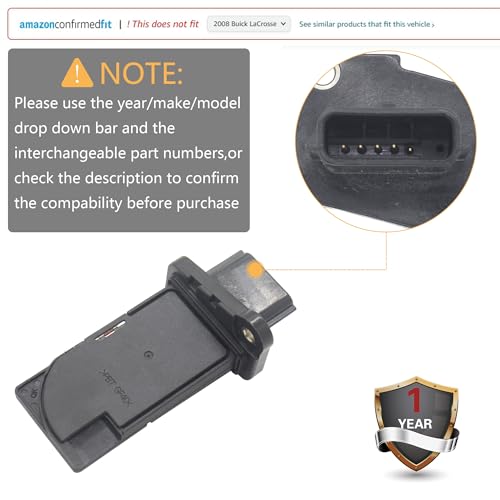 Mass air Flow Sensor Meter Compatible with Nissan Altima 2.5L 13-15; Pathfinder 2.5L 2014; Sentra 1.8L 13-15 & Infiniti M35h 3.5L 12-13; Q50 3.5L 14-16; Q70 3.5L 14-16; QX60 2.5L 14-16 OE# 22680-1MG0A