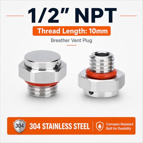 1/2 NPT Stainless Steel Waterproof Breather Valve – Pressure Relief & Ventilation for Hydraulic/Pneumatic Systems, Industrial Enclosures | Dustproof, Rustproof - size: 1/2" NPT Male