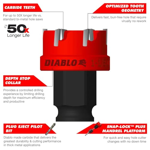Diablo Steel Demon Carbide Teeth Hole Cutter Set - 6-Pieces