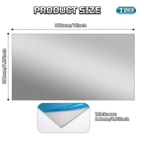 430 Stainless Steel Sheet Metal, 12" x 8", 22 Gauge (0.8mm) Stainless Steel Plate, Cut to Size Metal Sheet for Crafts, Kitchen & Office, 1 Pack - size: 12" x 8" x 0.03"
