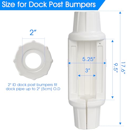 Dock Bumpers for Poles/Post, Boat Dock Bumpers Fenders - color: White-4pk, size: 17.6 Inch Length