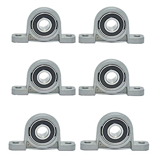 6pcs KP000 10mm Bore Zinc Alloy Inner Ball Mounted Pillow Block