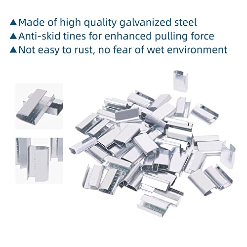 Packaging Strapping Open Serrated Seals for 5/8" Strap Width Polyester (PET) Strapping (Pack of 100) - color: 100PCS Seals