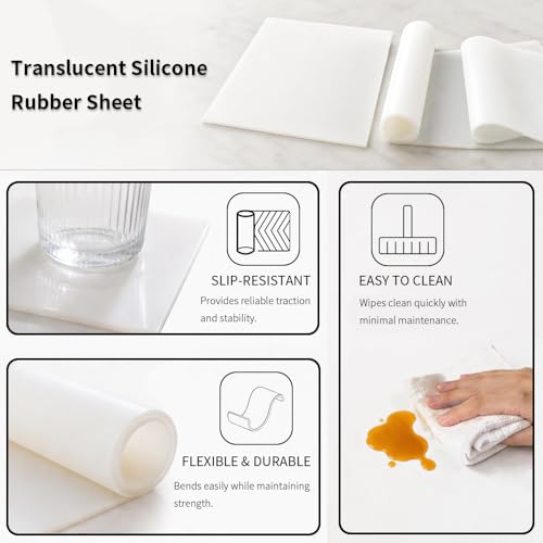 Translucent Silicone Rubber Sheet 12" Wide x 1/16" Thick x 24" - size: 12" x 1/16" x 24"