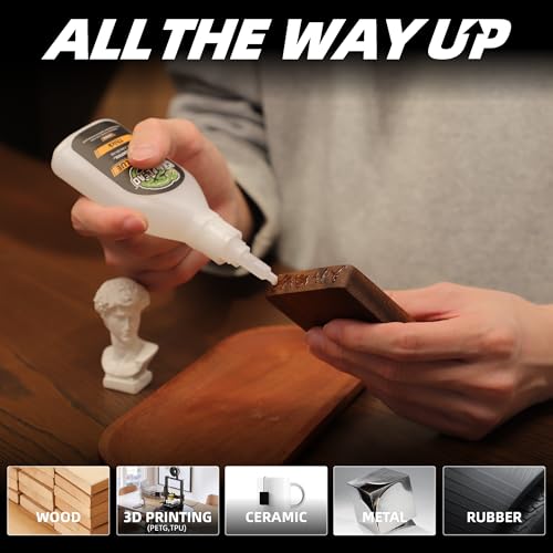 Thick Super CA Glue Kit 4.6 oz for Wood Metal Plastic Shoe Ceramic Leather - size: 4 oz., style: THICK VISCOSITY