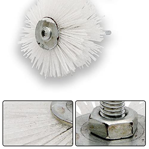 Nylon Filament Abrasive Wire Brush Wheel Grinding Head with 6mm Threaded Shank Cup Brush for Drill White 320# - size: White 320#