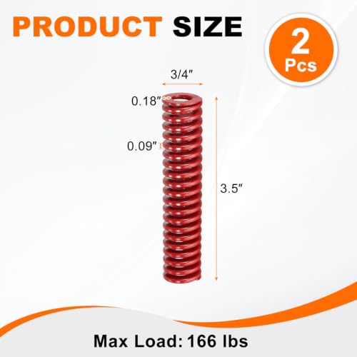 HARFINGTON 2pcs Die Spring 3/4" OD x 3.5" Free Length SMH4014, Red - size: 3/4" OD x 3.5" Free Length