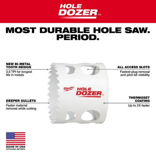 Hole Dozer Hole Saw, Bi-Metal, 2-1/2 in