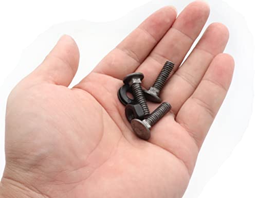 LBY 15 Sets Carriage Bolts Screws Assortment Kit, 1/4-20 x 1'' Round Head Square Neck Bolts (with Hex Nuts and Flat Washers), 45# Steel (Black) - size: 1/4-20 x 1"