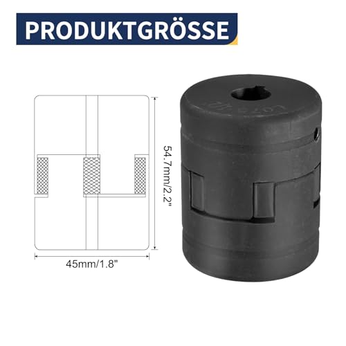 uxcell 1/2" to 1/2" L075 Flexible 3-Piece L-Jaw Coupling Coupler Set & Buna-N NBR Rubber Spider for Log Splitter Hybrid Equipment - size: 1/2" to 1/2"