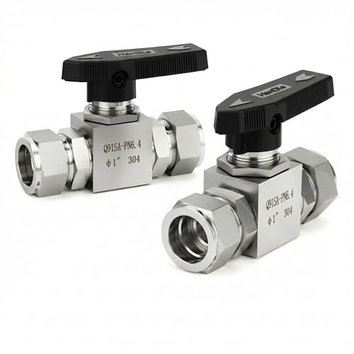 1PCS 304 Stainless Steel Compression Valve,1" Tube OD Straight Adapter, for water/oil/air systems. - size: 1" OD (Valve)
