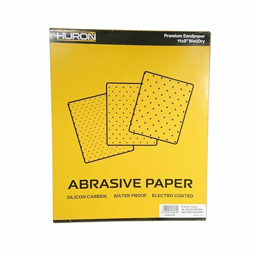 Huron Premium Precision Professional Sandpaper 11x9 Wet/Dry Extra Fine 320 Grit (20 pc) - style: 320 Grit
