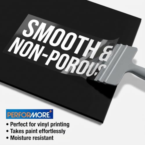 Performore - Expanded PVC Sheet - Lightweight Rigid Foam - 3mm (1/8 inch) - 12 x 12 inches - Black - Ideal for Signage, Displays, and Digital/Screen Printing