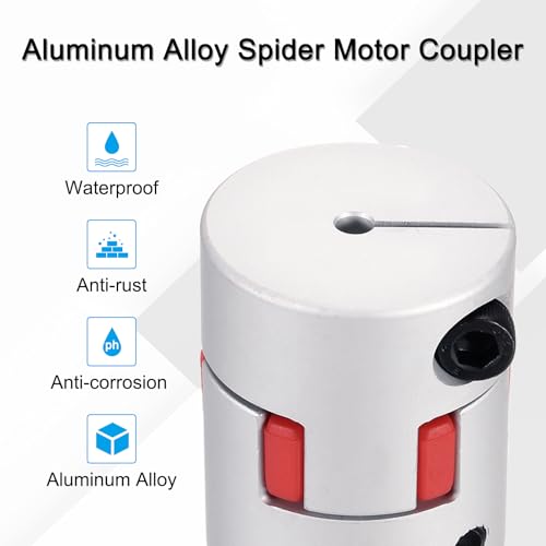 MECCANIXITY Aluminum Shaft Coupling 6mm to 8mm Flexible Spider Coupling L50mm x D40mm Coupler Jaw Spider Shaft Joint Connector for 3D Printers DIY Encoder CNC Router Milling Machine - size: 6mm to 8mm