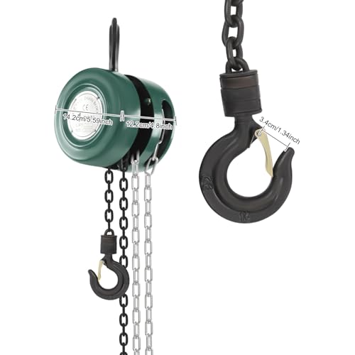 1T Hand Chain Hoist, 2204.6 LBS Manual Chain Hoist