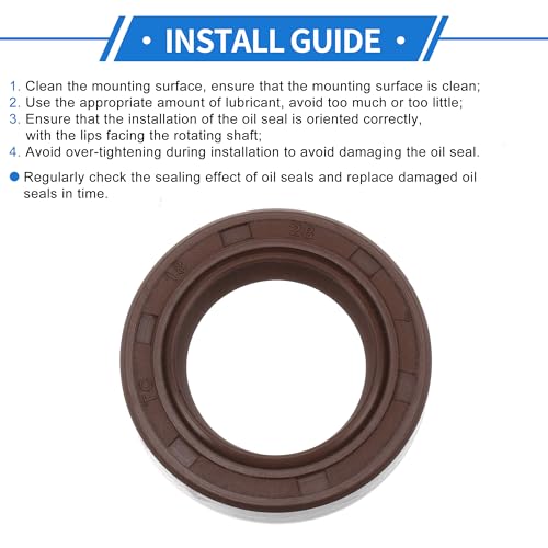 Universal Oil Seal TC Double Lip W Steel Spring Seal Ring Rotary Shaft Seal 18x28x7mm High Pressure FKM Rubber Brown 2 Pcs - size: 18x28x7mm