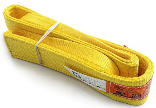 DD Sling 3 Inch x 6 Foot Nylon Lifting Sling – USA Made, 8,900 lb Vertical, 7,200 lb Choker, 17,800 lb Basket – 2-Ply Heavy Duty 900 Webbing, Type 4 Twisted Eye & Eye Rigging Sling - size: 3 in x 6 ft