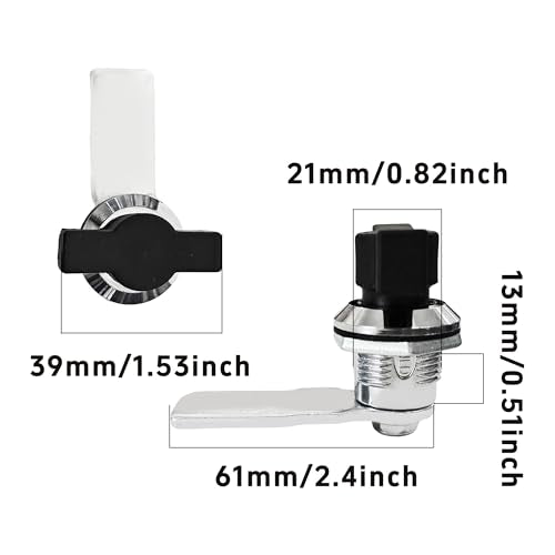 4PCS Black Thumb Operated Offset Cam Lock, T-Handle Swing Knob Turn Latch, Keyless Locking Device for Machine Cabinet, Drawer, Electrical Panel Door - size: 4 Pieces