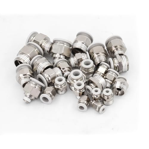 CNC Pneumatic Male Straight 3/8 Inch Tube OD x 3/8 Inch NPT Thread Pneumatic Push to Connect Fittings Thread Air Line Fittings (Pack of 10) - color: 3/8"OD x 3/8"NPT