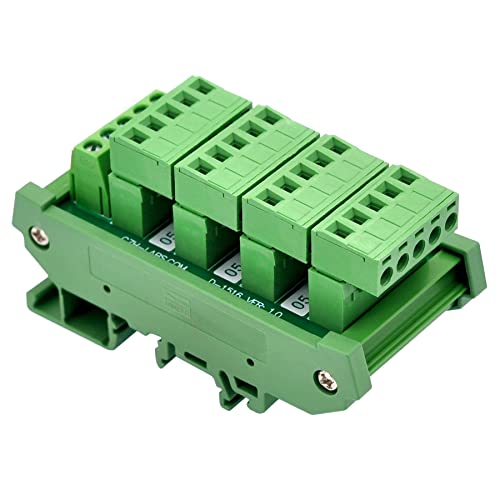 Slim DIN Rail Mount 10A/300V Pluggable Screw Terminal Block Distribution Module (5x5 Position) - style: 5x5 Position