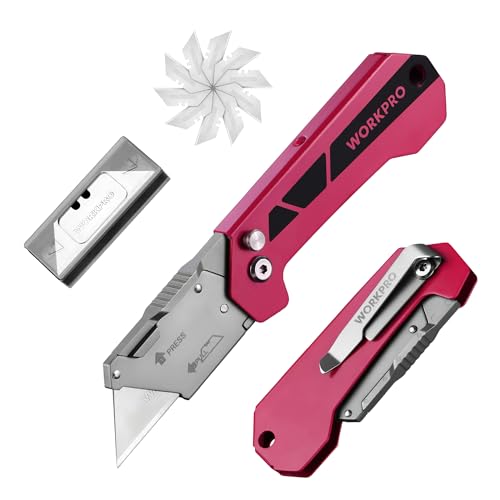 WORKPRO Box Cutter, Utility Knife, Pink - color: Rose Pink