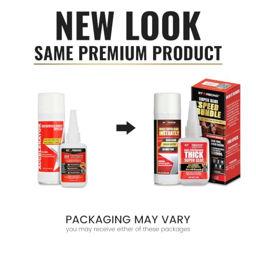 Starbond 2 oz Thick CA Glue with 6 oz Aerosol Activator Bundle Premium Cyanoacrylate Super Glue for Mitre Joint Bonding, Woodworking, Carpentry, Archery Fletching - size: 2 ounce + 6 ounce