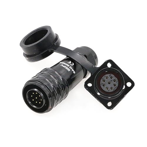 SZRMCC WEIPU SA12 9Pin Waterproof Connector 12mm Push Pull Solder Aviation Wire Connector Male Plug Female Socket for Automotive Industrial Electrical (9 Pin 3A) - size: 9 Pin 3A
