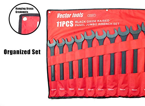VCT 11 PC METRIC LARGE BIG JUMBO SIZE COMBINATION TOOL WRENCH SET WITH POUCH