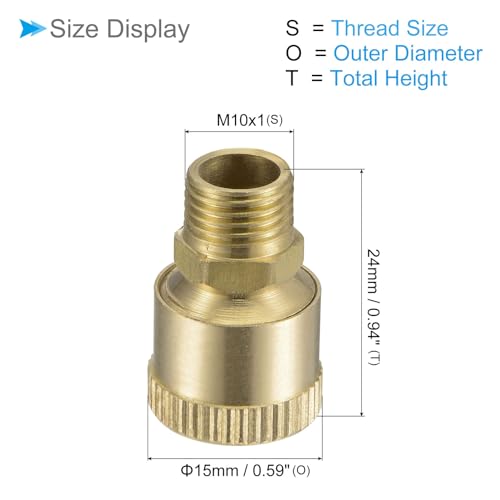 Brass Grease Oil Cup Cap, | M10x1 Thread 1.5ml | Oil Container Cup Oiler Lathe Machine Power Accessories - (Applications: for Industrial Lubrication), 2-Pieces - size: M10x1