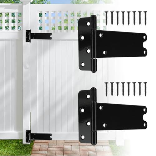 2 Pack 8” Heavy Duty Gate Hinges,300 Lbs Capacity Black Door Hinges - size: 8 inches - 2 Pack