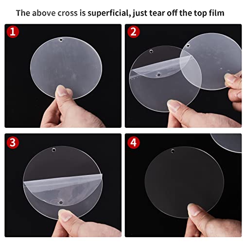 4Inch Round Acrylic Blanks Ornament 20Pcs Clear Acrylic Disc Circle - size: 4 inch