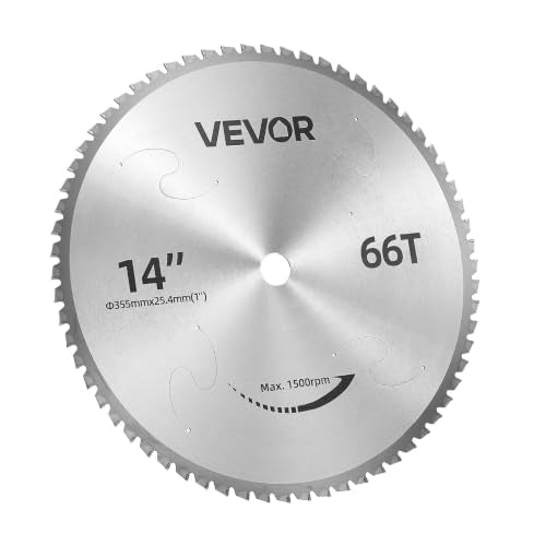VEVOR Chop Saw Blade 14-in 66 Teeth Cermet-Tipped Metal Cold Cutting Blade - size: 14 in