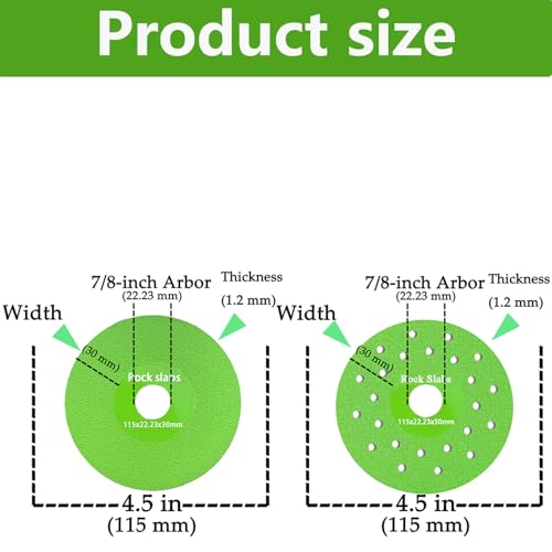 4 Pack 4-1/2" Ultra-Thin Diamond Saw Blades, Rock Slab Grinding Disc for Cutting and Grinding Tile and Ceramics, Compatible with Angle Grinder, Bench Grinder - color: 4 Pack MIX