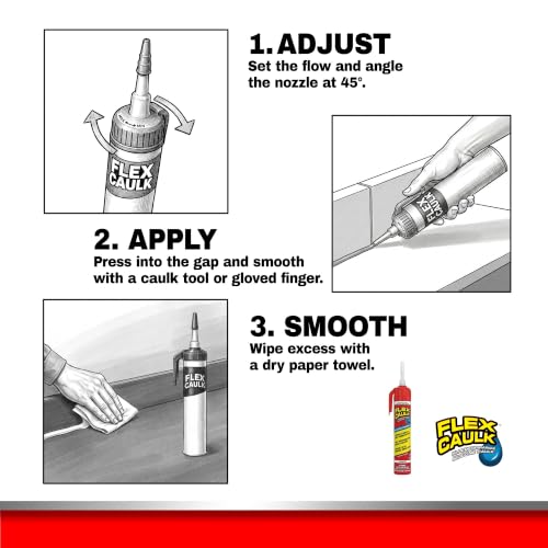 Flex Caulk Silicone Waterproof Sealant, White, 6.5 oz, 1-Pack - style: Silicone, White, 6.5 oz, 1-Pack