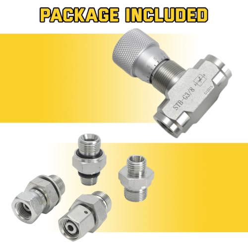 Hydraulic Flow Control Valve 3/8" L08 STB-G3/8 for Mini Excavator (5pcs) - size: 5pcs