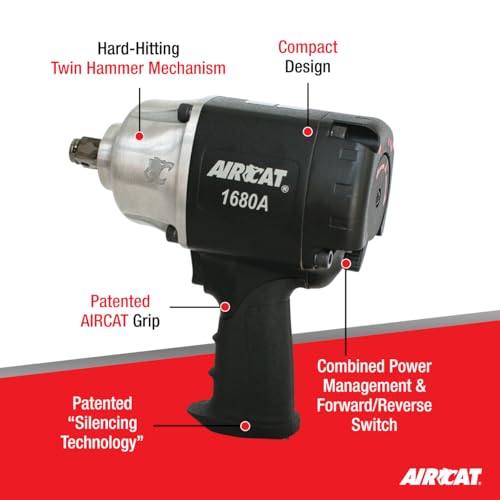 AIRCAT 1680-A 3/4" Impact Wrench - style: Standard Anvil
