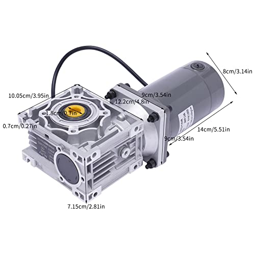 Electric Gear Motor 120W DC 12V 1800RPM 50K Electric Single-Phase Worm High Torque RV Gear Motor Reducer Gearbox with Adjustable Speed Reversing Function&Self-Locking Function - size: 120W DC12V