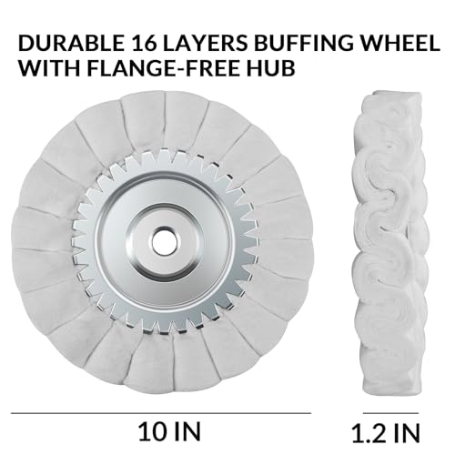 10" S-Shape Airway Buffing Wheel with One-Piece Hub(Super Fine) - color: Super Fine Polishing