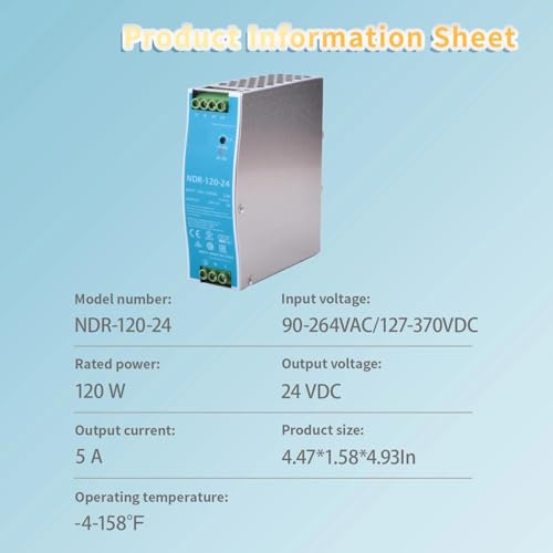 NDR-120-24 120W 24V 5A High-Performance DIN Rail Power Supply - Maximize Efficiency and Reliability
