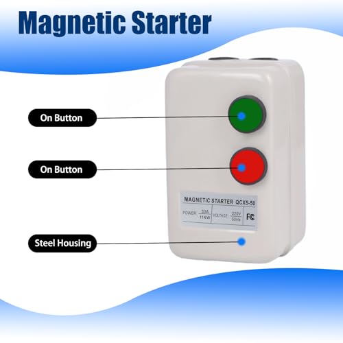 Magnetic Motor Starter 220V Magnetic Electric Motor Starter for Air Compressor, 3-Phase/Single-Phase Switch Magnetic Starter - style: 220v 11KW-15HP