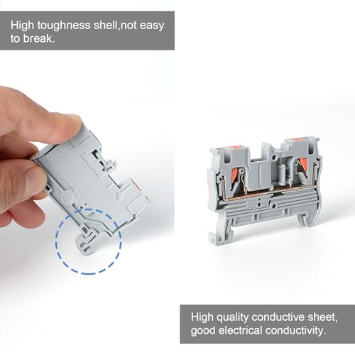 100Pcs PT2.5 Push-in Terminal Blocks, 2.5mm²Cable - color: Grey, size: 100 Pcs