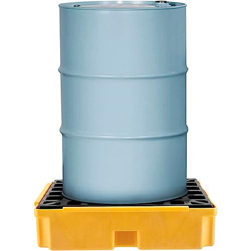 Global Industrial Low Profile Spill Containment Modular Platform, 1 Drum Capacity, 15 Gallon Liquid Capacity, 2000 Lbs Weight Capacity, 26"W x 26"D x 6-1/2"H, Yellow - style: Industrial