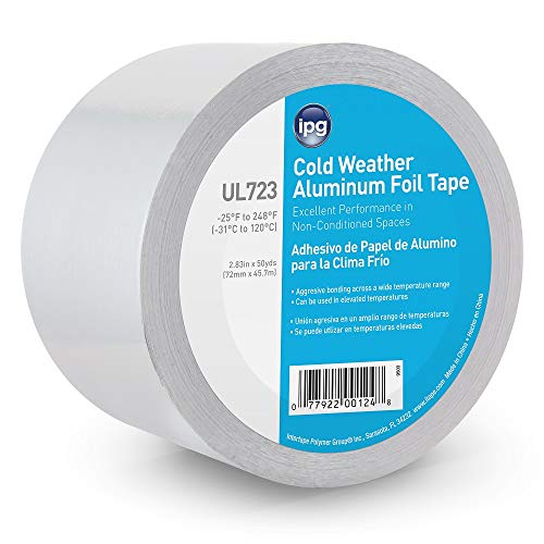 IPG Cold Weather Aluminum Foil Tape, 3" x 50 yd, Silver (Single Roll) - size: 3 "