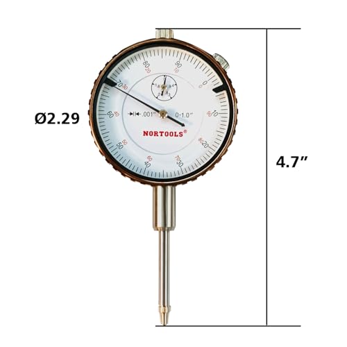 Dial Indicator with Magnetic Base 0-1.0" & Point Set Dial Test Indicator 0.001" Precision Measuring Gauge Tools Kit, Magnetic Dial Indicator Base Holder with Fine Adjustment