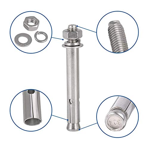 2 Pcs M12 x 120mm 304 Stainless Steel Expansion Bolt External Hex Expansion Screw Bolt Sleeve Anchor,Pool Safety Cover Expansion Bolts,for Concrete - size: M12 x 120mm