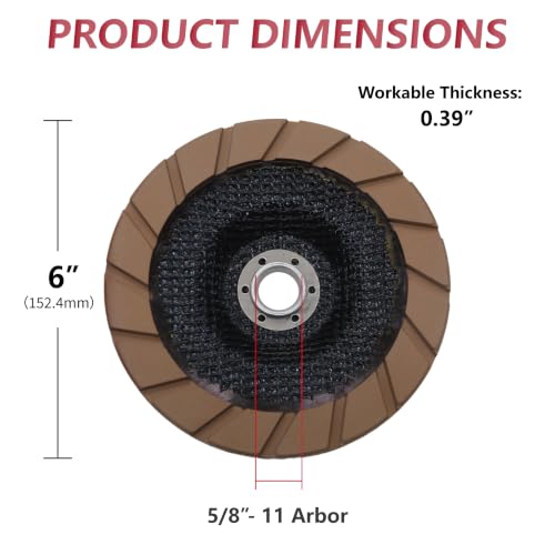 6" Transitional Ceramic Grinding Wheels 5/8"-11 Arbor Diamond Cup Wheel for Concrete Polishing Pro,50# Medium - style: 50#
