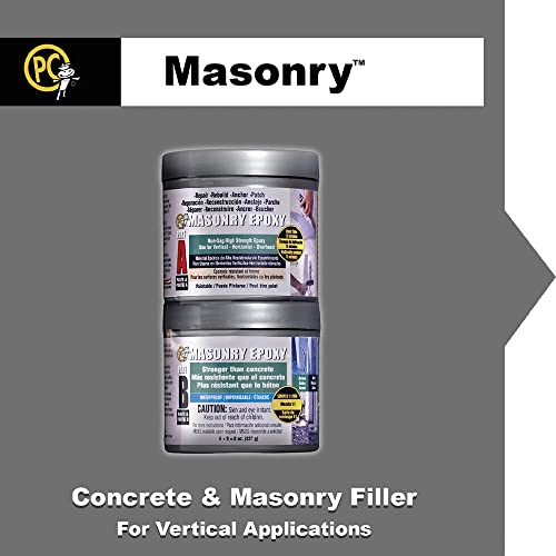 PC Products PC-Masonry Epoxy Adhesive Paste, Two-Part Repair, 8 oz in Two Cans, Gray 70079 - size: 8 oz in Two Cans