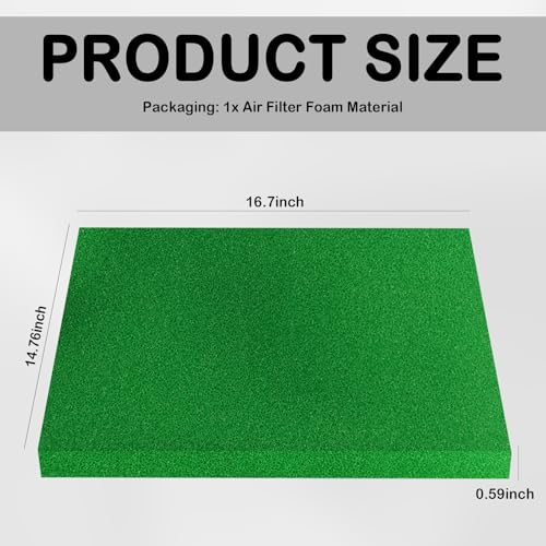 Cut to Size Air Filter Foam 16.7''x14.76''x5/8'',Reusable Foam Filter Material with 40 PPI Filters Sponge,Washable Air Filters Material for Off-Road Motorcycle,Dirt Bikes,ATV,UTV
