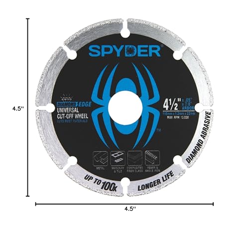 Spyder Diamond Edge Diamond 4.5-in Cut-Off Wheel - size: 4.5-Inch, 7/8-Inch Arbor, style: Diamond Edge